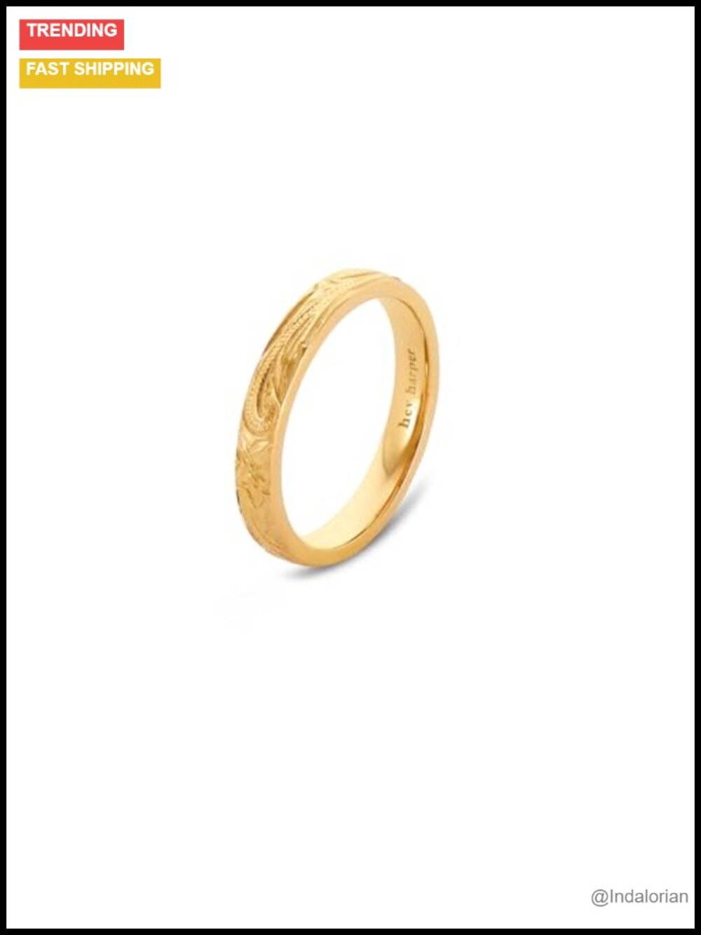 Gold Plated Stacking Ring Waterproof Sweatproof Stainless Steel Ring